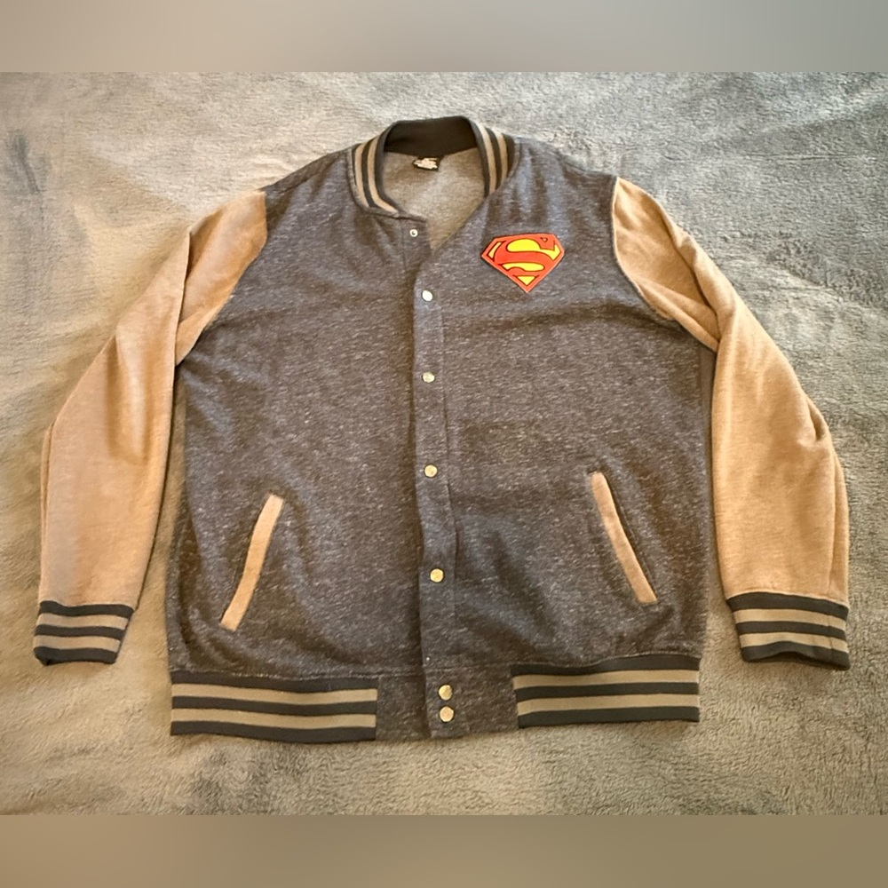 Superman Full Button Varsity jacket Size XL